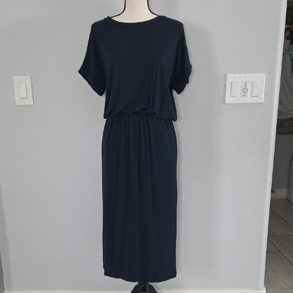 Banana Republic Navy Blue Midi Dress
